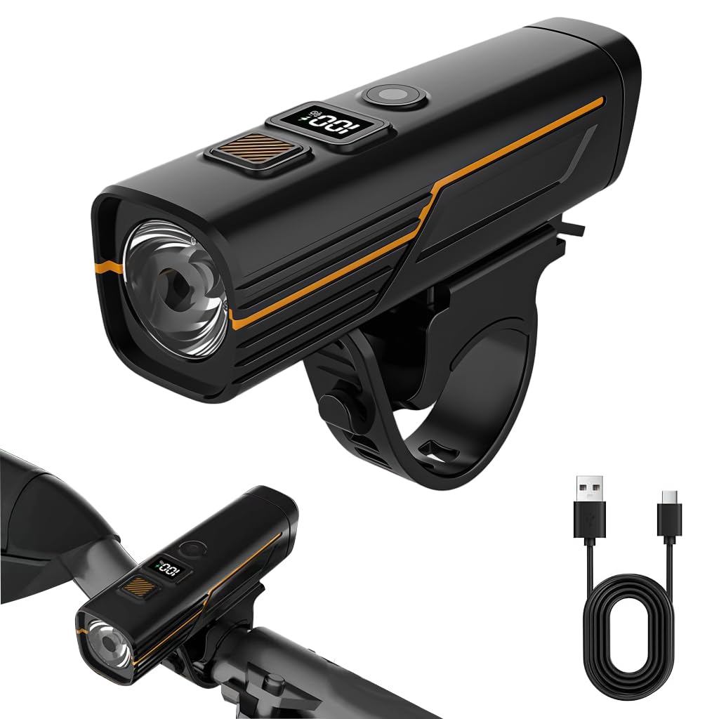Proberos® Cycle Front Lights for Bicycle Riding, with Light Sensation & LCD Battery Display, USB Rechargeable Bike Light, Waterproof Premium High Brightness LED Handlebar Night Light-image-46