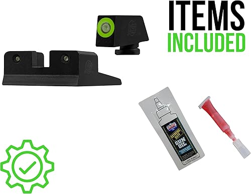 Miniatura 5 de XS SIGHTS R3D - Vista nocturna de tritio para pistolas S&W M&P, Sig, Canik, Taurus y HK, tritio delantero y trasero que brilla en la oscuridad para