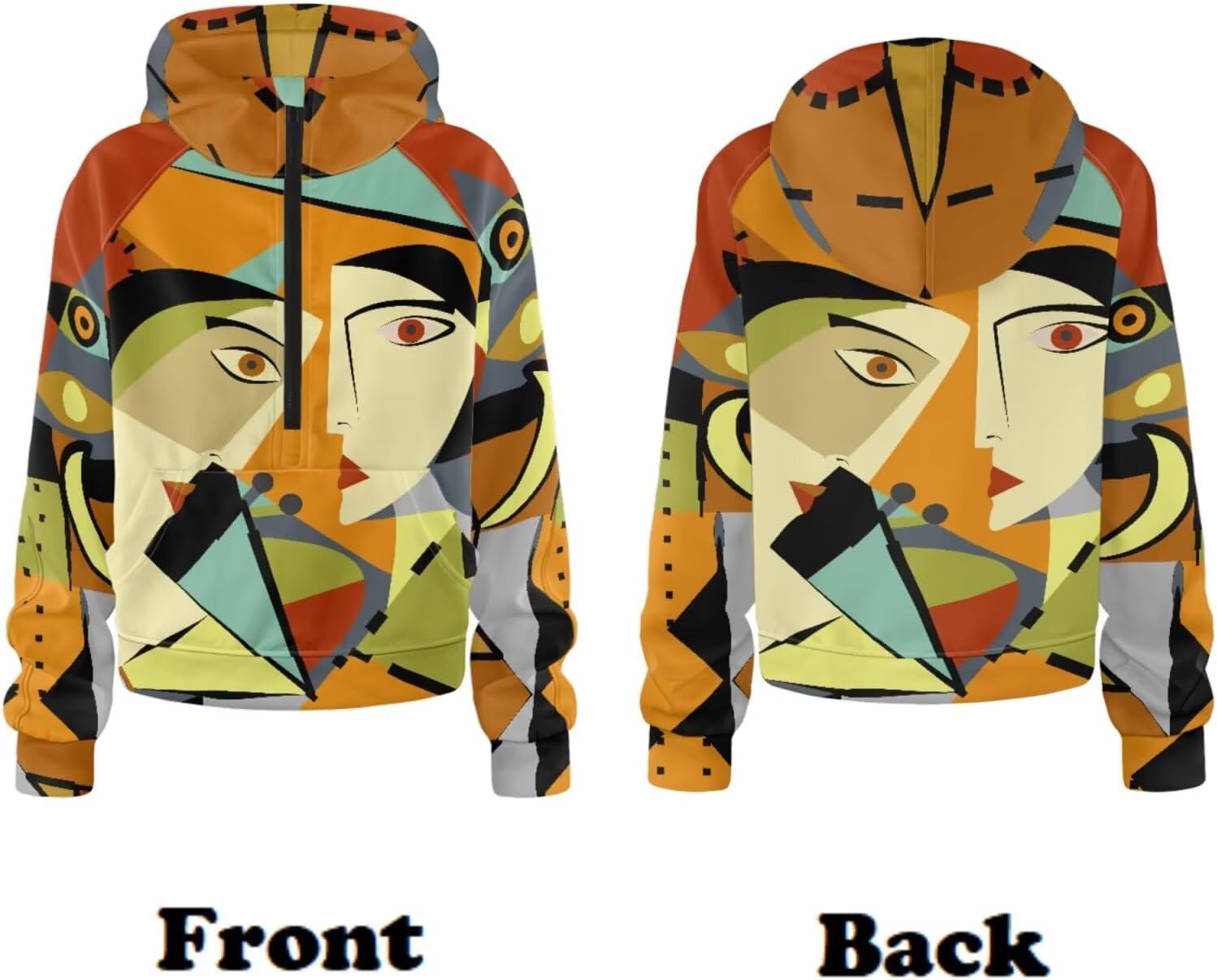 Womens Hoodies Half Zip Up Fall Winter Hooded Sweatshirts with Pockets Stand Collar Cropped Pullover Tops