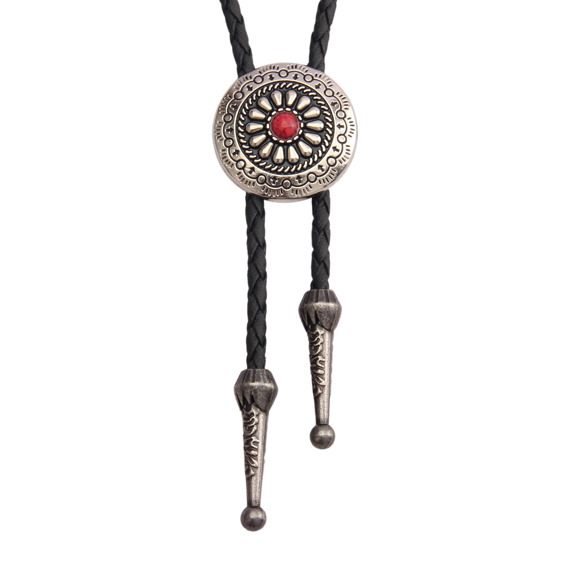 GelConnie Bolo Tie for Men Women Western Cowboy Turquoise Leather Necktie