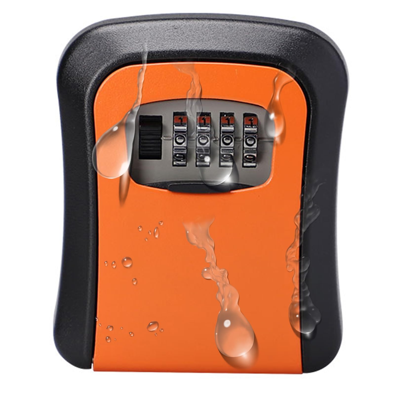 Cassaforte a muro con combinazione a 4 cifre, portatile e resistente alle intemperie, con codice ripristinabile, cassetta per chiavi di sicurezza, per uso domestico ed esterno (ge)