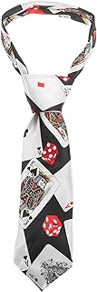 TOYANDONA Spielkarten Krawatten Krawatten Poker Würfel Druck Krawatte Party Kostüm Anziehzubehör (Schwarz)