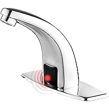 Touchless Bathroom Sink Faucet，Automatic Motion Sensor Faucets with 1 Hole Plate for Water Bath Commercial Lavatory Farmhouse, Chrome