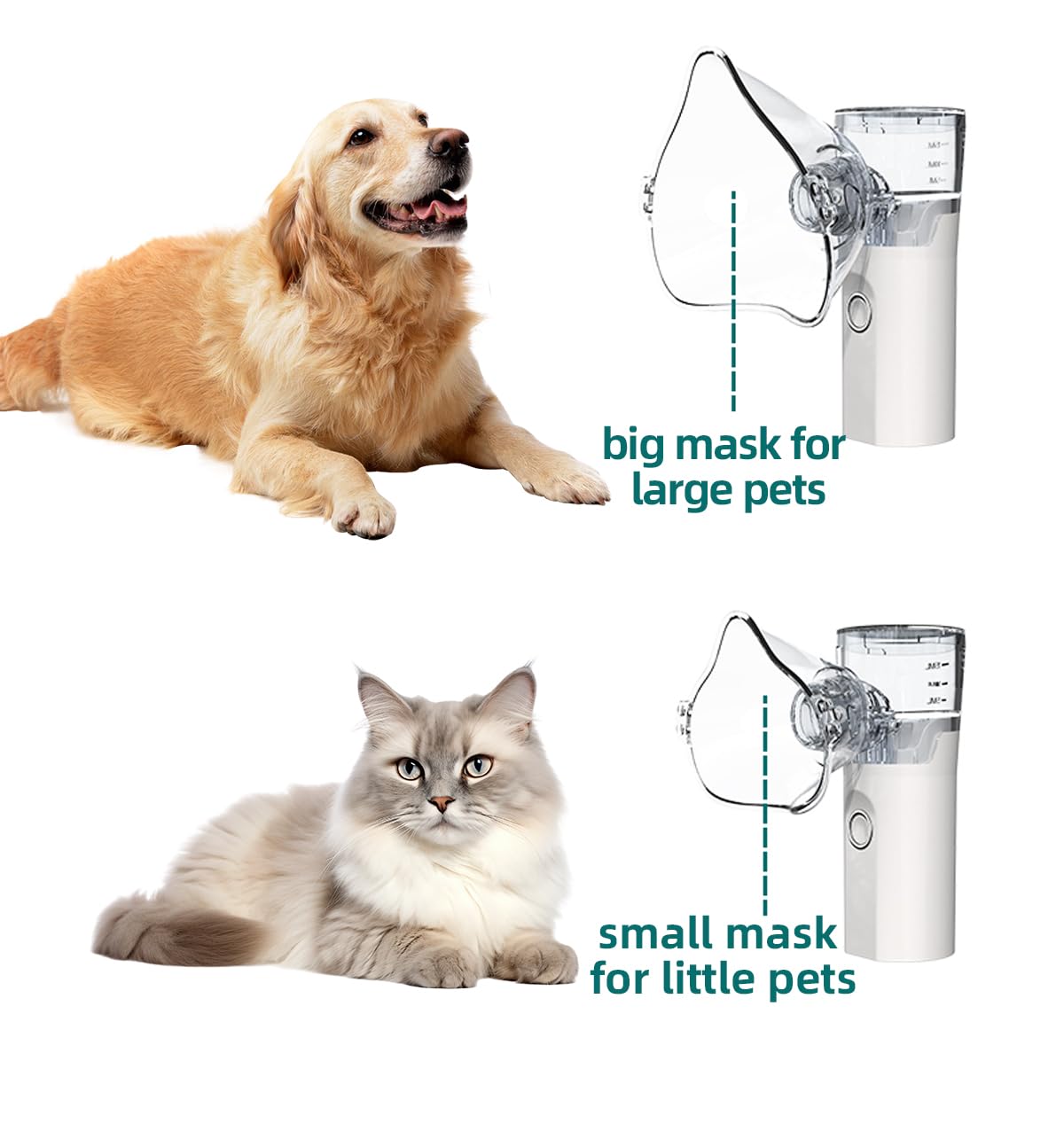 Portable Pet Nebulizer for Cats & Dogs - Handheld Cool Mist Steam Inhaler for Breathing Problems - USB Rechargeable for Home, Travel & Car Use - Veterinary Respiratory Relief Device