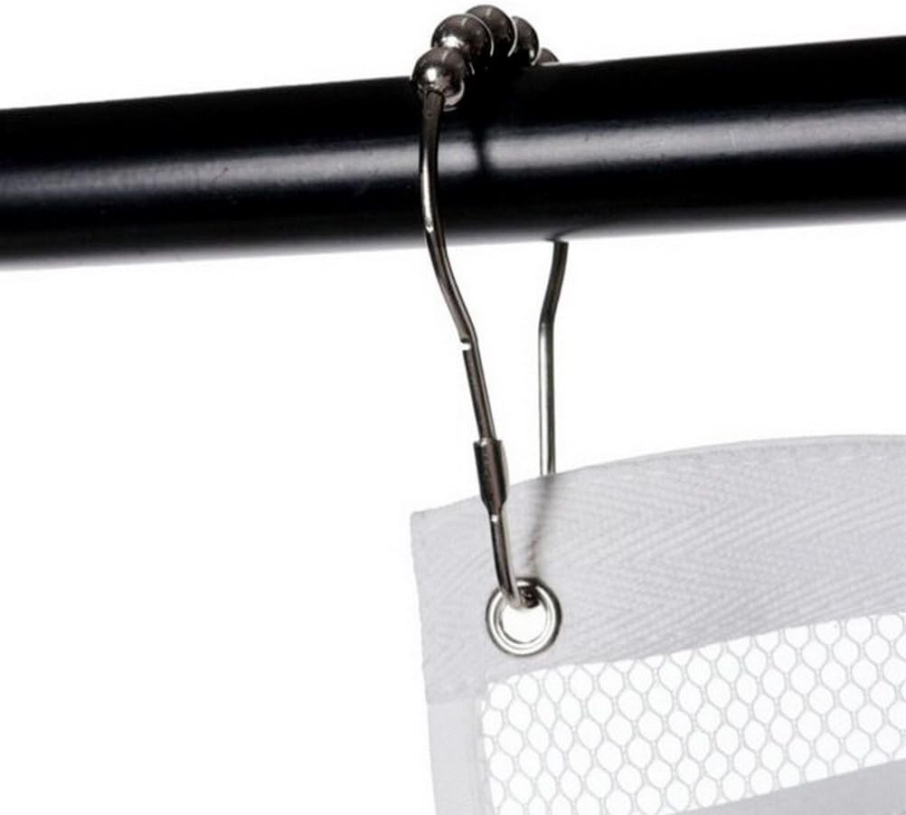 Mesh Shower Organizer Hanging, 6 Pockets Bath Shower Caddy Organizer Hanging Bathroom Shower Curtain Rod Accessories 4 Rings, Quick Dry