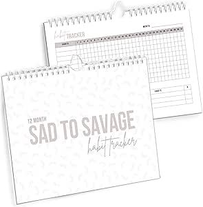SAD TO SAVAGE Habit Tracker by Shelby Sacco - Daily Habit Tracker Journal with Affirmations and Educational Material on the Habit Loop for Creating Habits to Improve Your Life