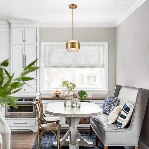 Miniatura 10 de CLAXY Luces colgantes para isla de cocina, barra negra, lámpara colgante de cocina, pantalla cilíndrica de vidrio transparente