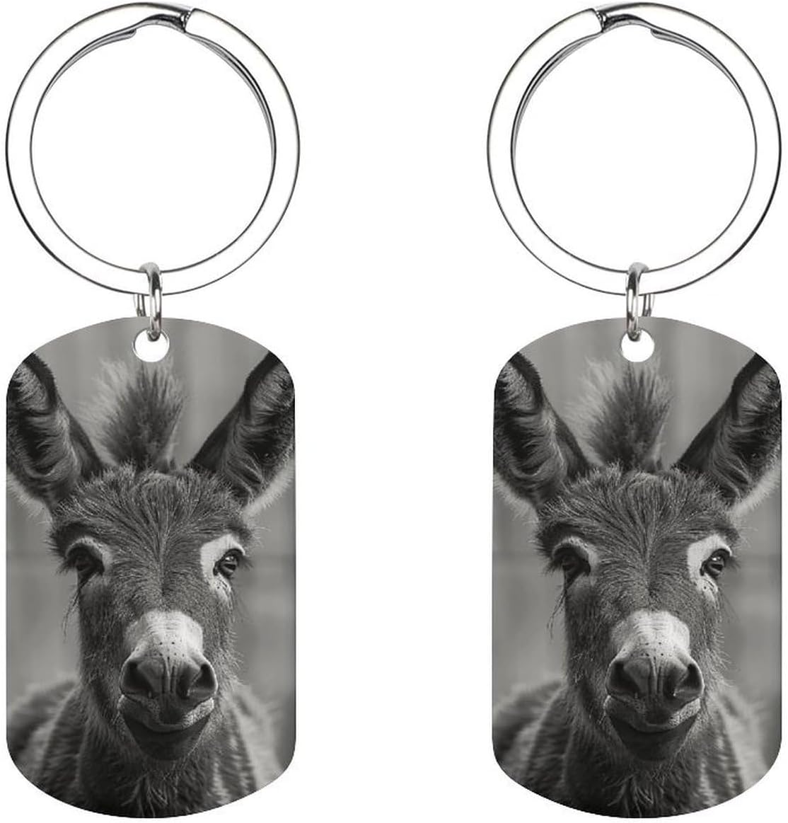 RLDOBOFE Custom Double Sided A Donkey Pattern Key Chain Personalized ...