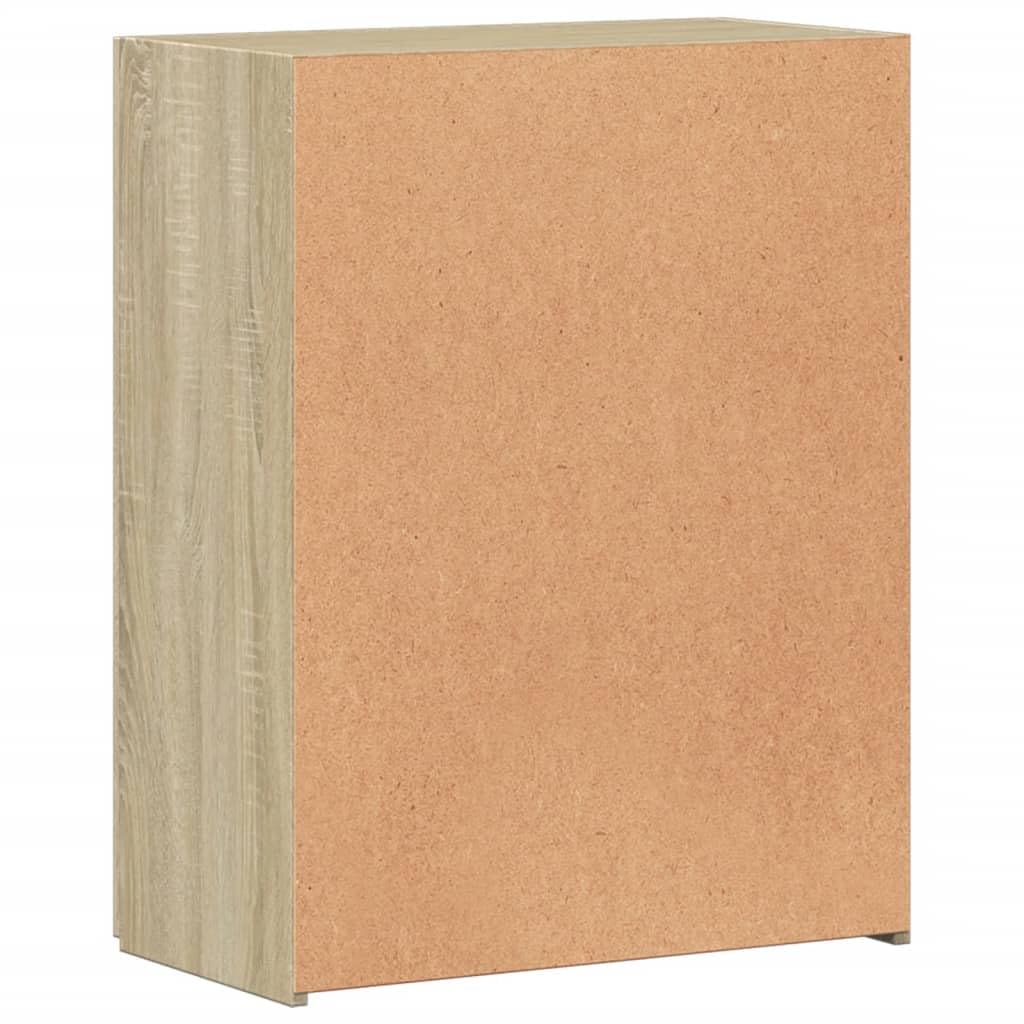 Armadietto in rovere Sonoma, 60 x 32 x 77,5 cm, con serratura richiudibile, per ufficio, casa, archivio, documenti, cartelle, cartelle sospese, cassetti, metallo e legno