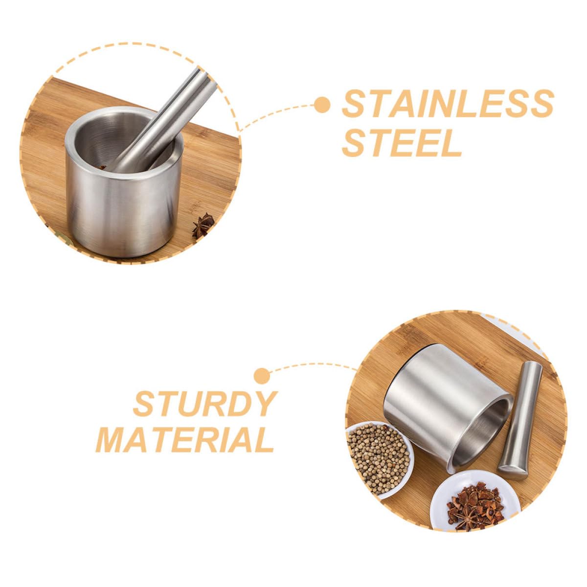 Sewroro Prensa de Ajos de Acero Inoxidable Compacta y Portátil para Uso en Cocina en Casa, Fácil de Almacenar y Adecuada para Triturar Especias y Nueces