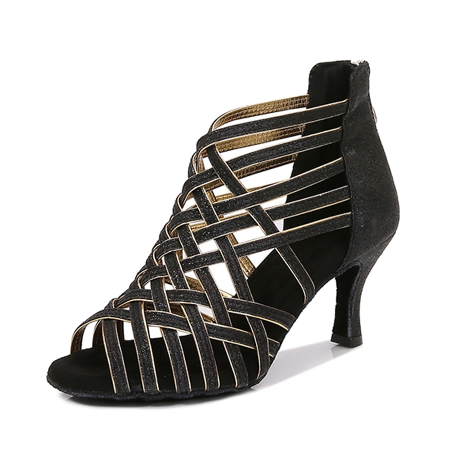 Bottes de danse latine bout ouvert avec zip Afm0605 - 7