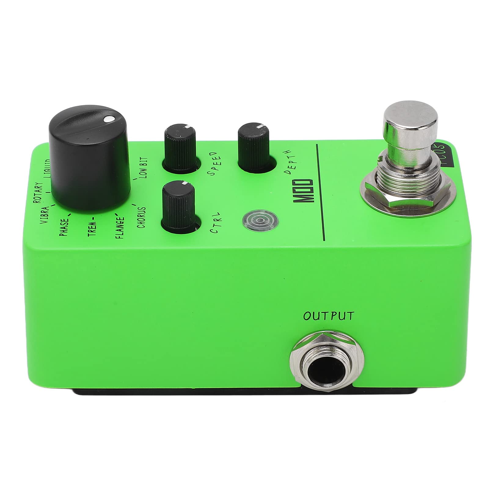 Pedal de Efecto de Guitarra eléctrica Mini Pedal de modulación Efectos clásicos Interfaz de Audio Mono de 1/4 pulg. Verde