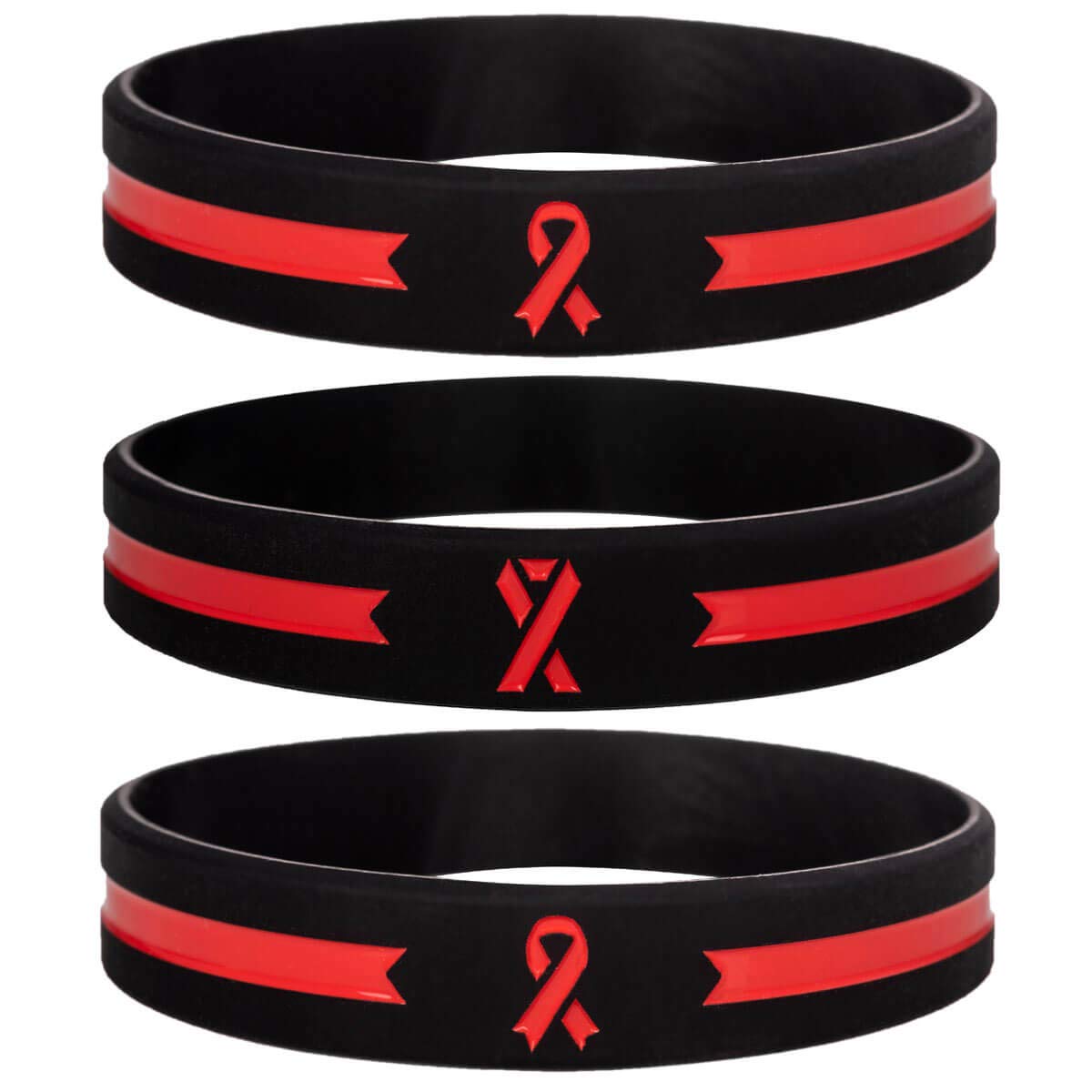 Pulseiras Silicone WATINC - Conscientização Saúde Cardíaca 48 Unidades