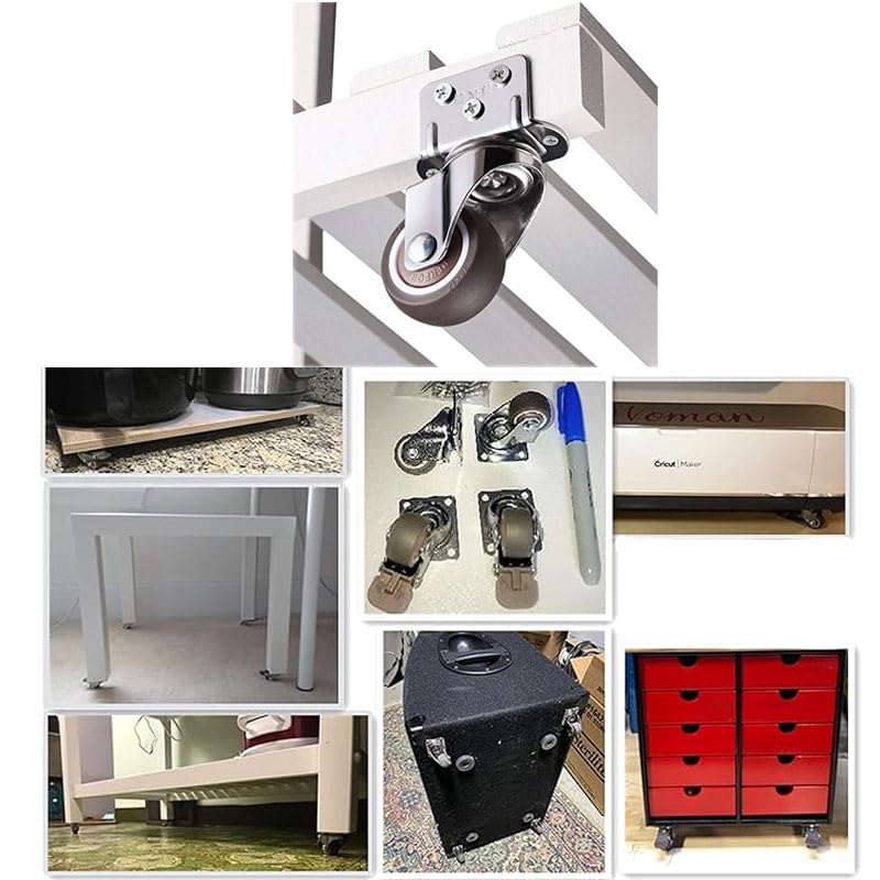 Rotelle Per Mobili Con Freno - 4 Pezzi, 25mm, Piastra A L, Portata 45kg, Per Piccoli Mobili - Foto 8