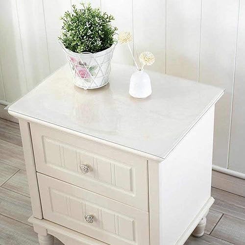 Miniatura 2 de NECAUX Protector de mesa de PVC transparente de 0.059 in de grosor, 17 x 17 pulgadas, impermeable, de plástico suave, cuadrado, protector de mesa