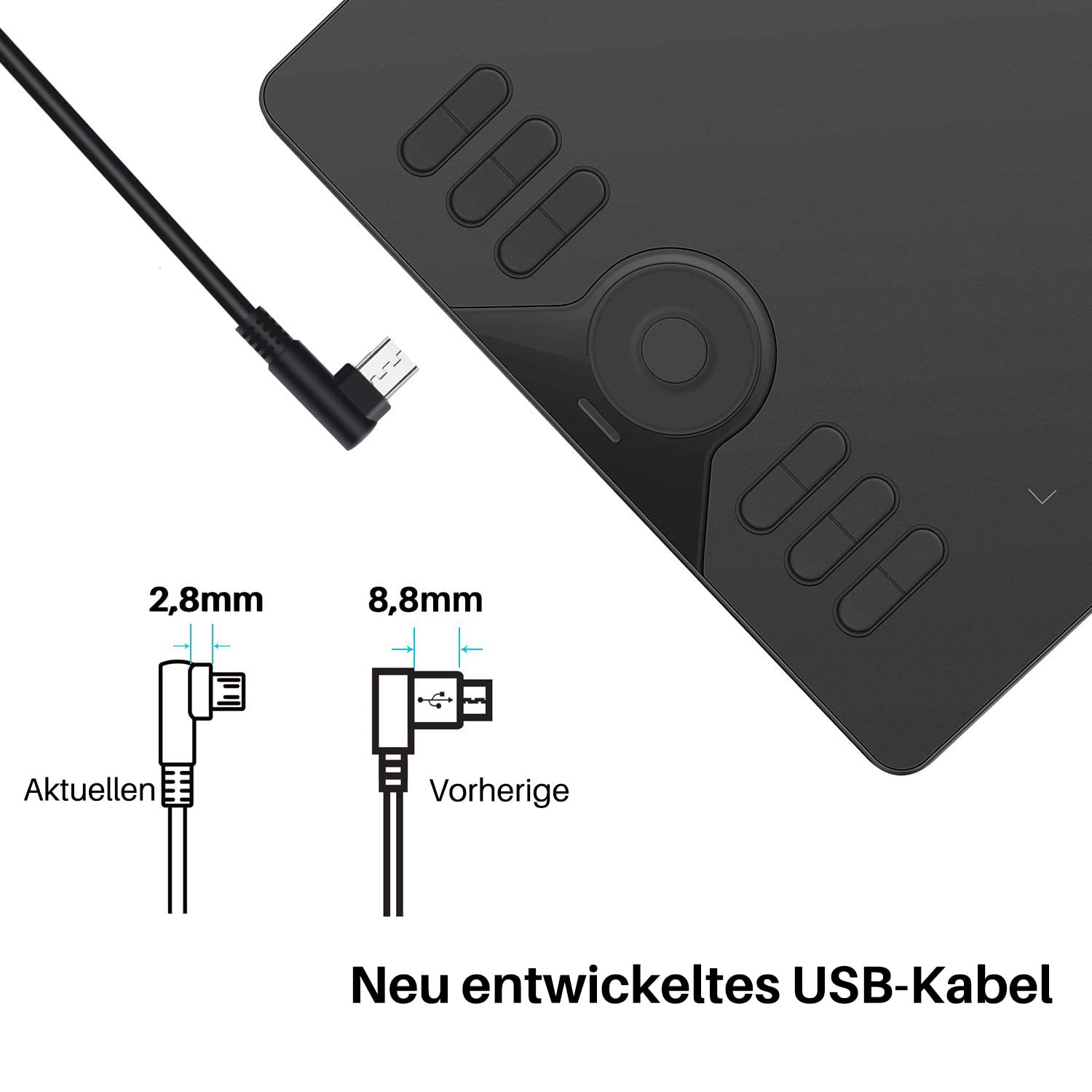 HUION HS610 Grafiktablett, 12+16 Tasten | 8192 Stufen, ±60° Neigung, 5080LPI, Für Windows Mac Android, Home-Office
