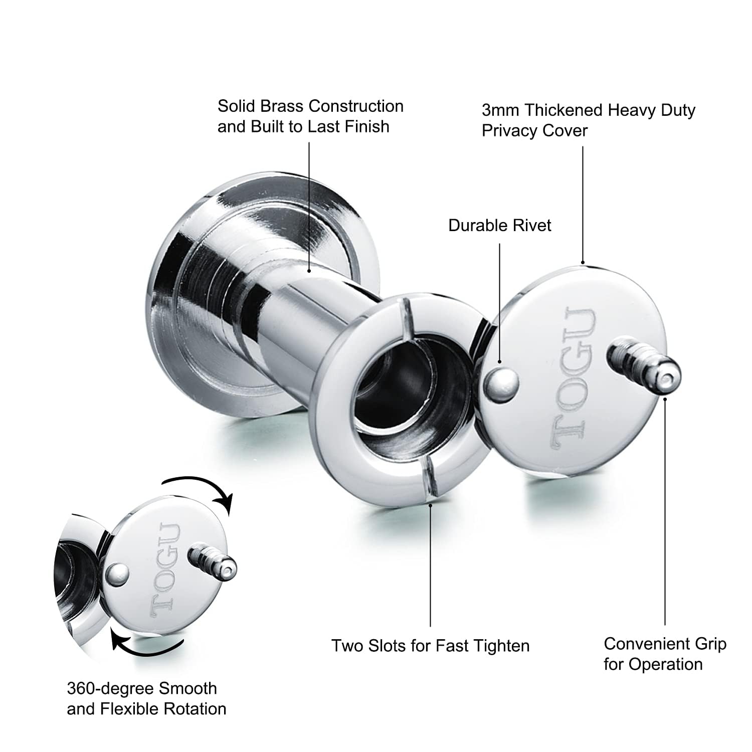Firestop Contract Door Viewer - Polished Chrome - Fire Seals Direct - View #10