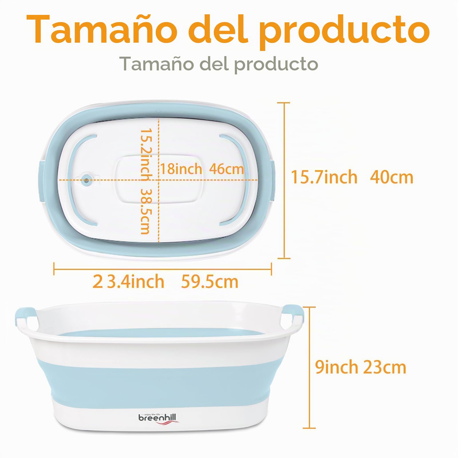 Bañera plegable para perros y gatos pequeños, bañera portátil para cachorros con tapón de drenaje de agua, bañera plegable para mascotas que ahorra espacio para uso en interiores y exteriores, azul