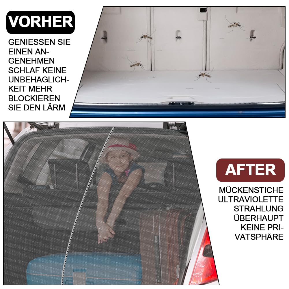 Copertura per portellone con zanzariera, 180x150cm Copertura per porta a battente del bagagliaio Protezione solare, Zanzariera magnetica per auto, Tenda divisoria per auto Protezione solare