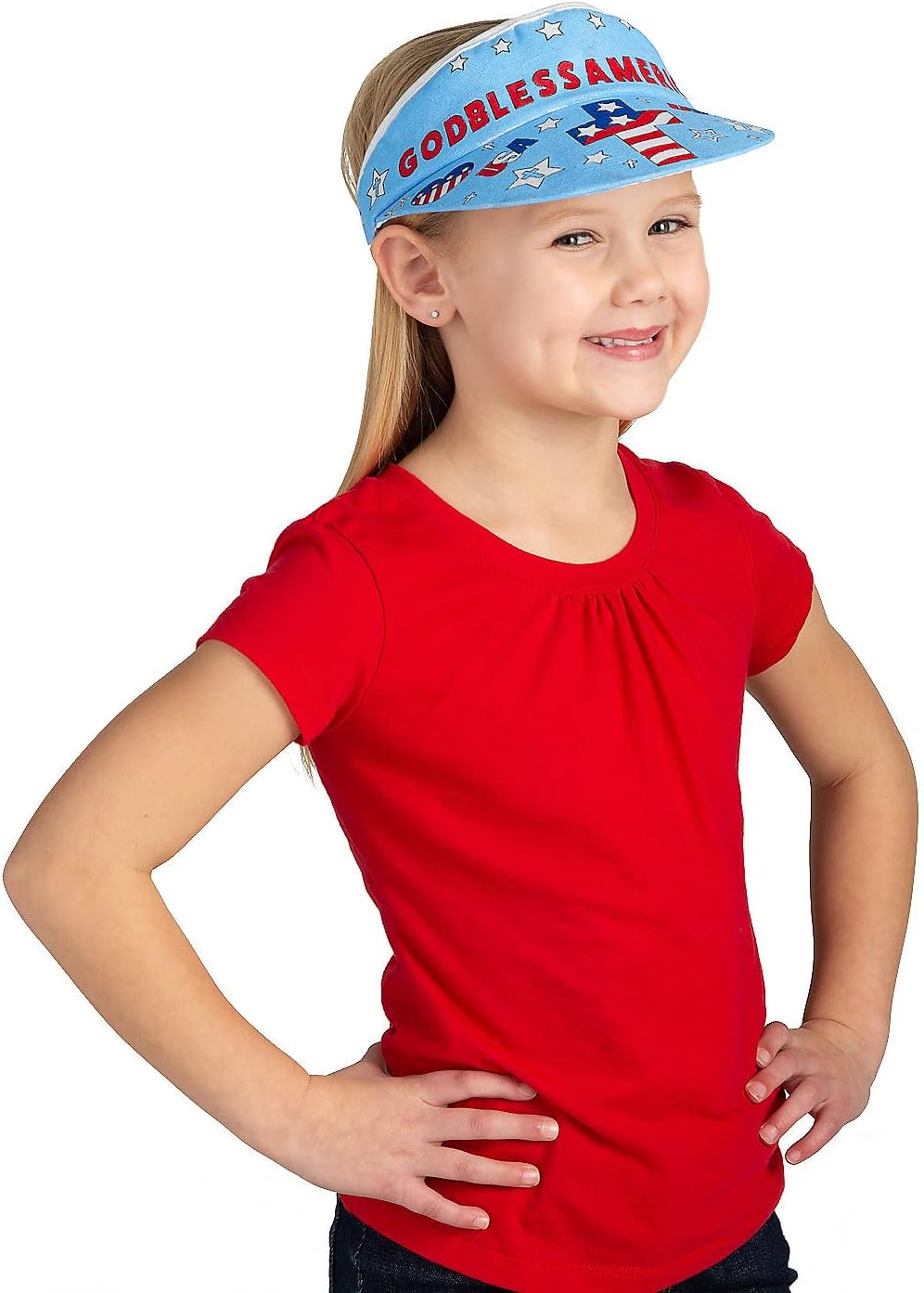 Color Your Own God Bless America Visors, 12 Pieces