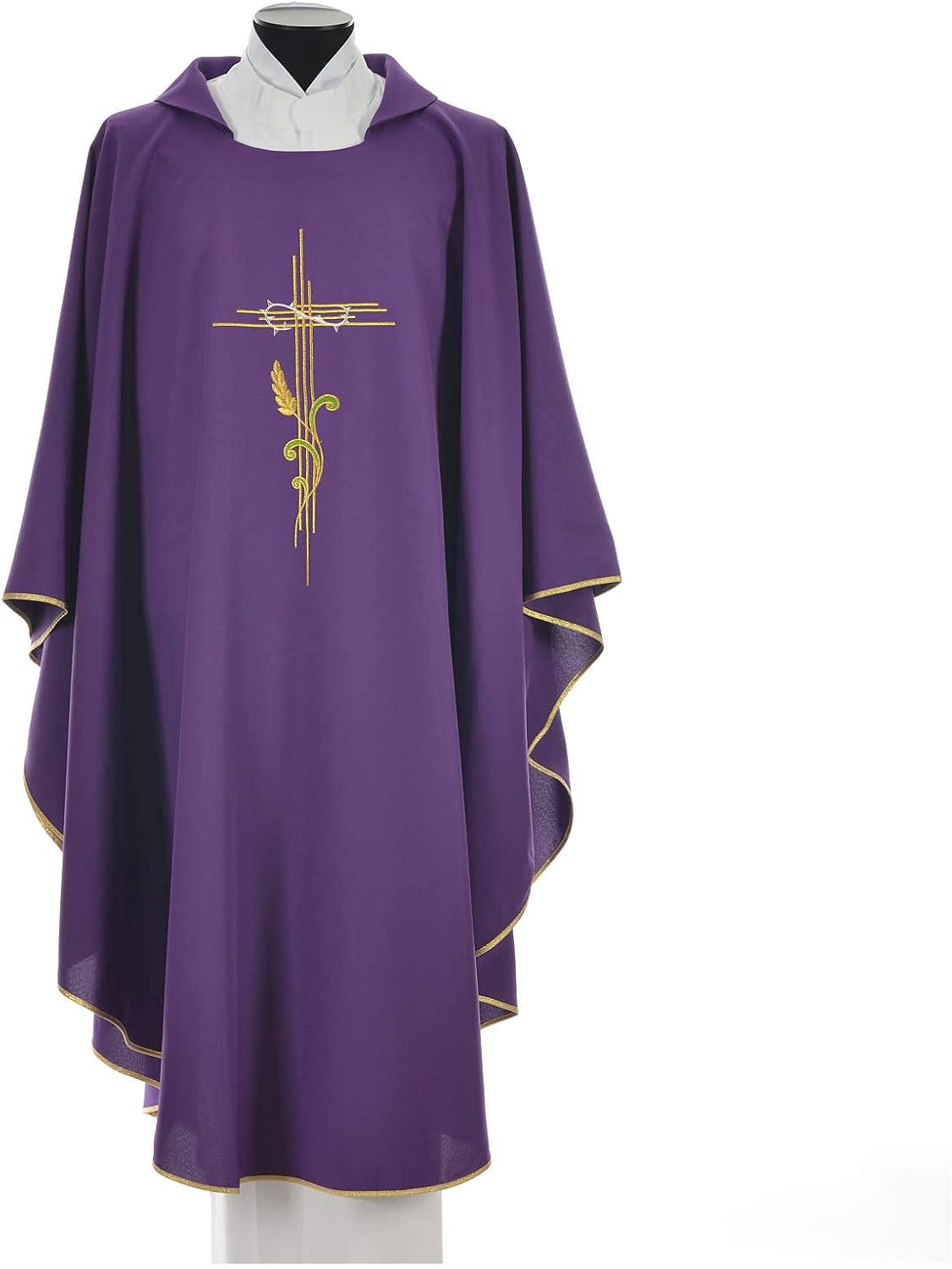 Holyart JHS Chasuble with Wheat Embroidery in Polyester, RedRed