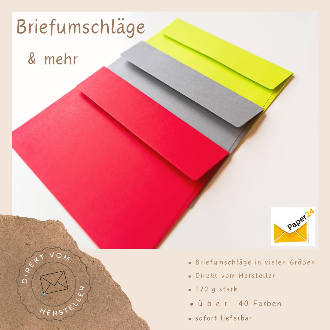 200 buste per lettere, formato B6 – (125 x 176 mm), carta da 120 g, perfette per le occasioni speciali in cammello