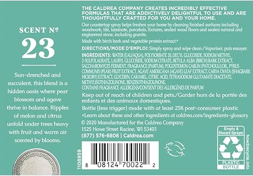 Miniatura 8 de Caldrea Multi-Surface - Limpiador en aerosol para encimeras fabricado con extracto de proteína vegetal aroma de agave en flor de pera 16 onzas