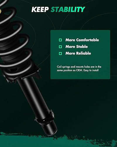 Vista 240 de SCITOO Puntales delanteros completos de resorte para Mercedes-Benz C230 08-09, para Mercedes-Benz C250 10-11, Mercedes-Benz C300 08-11