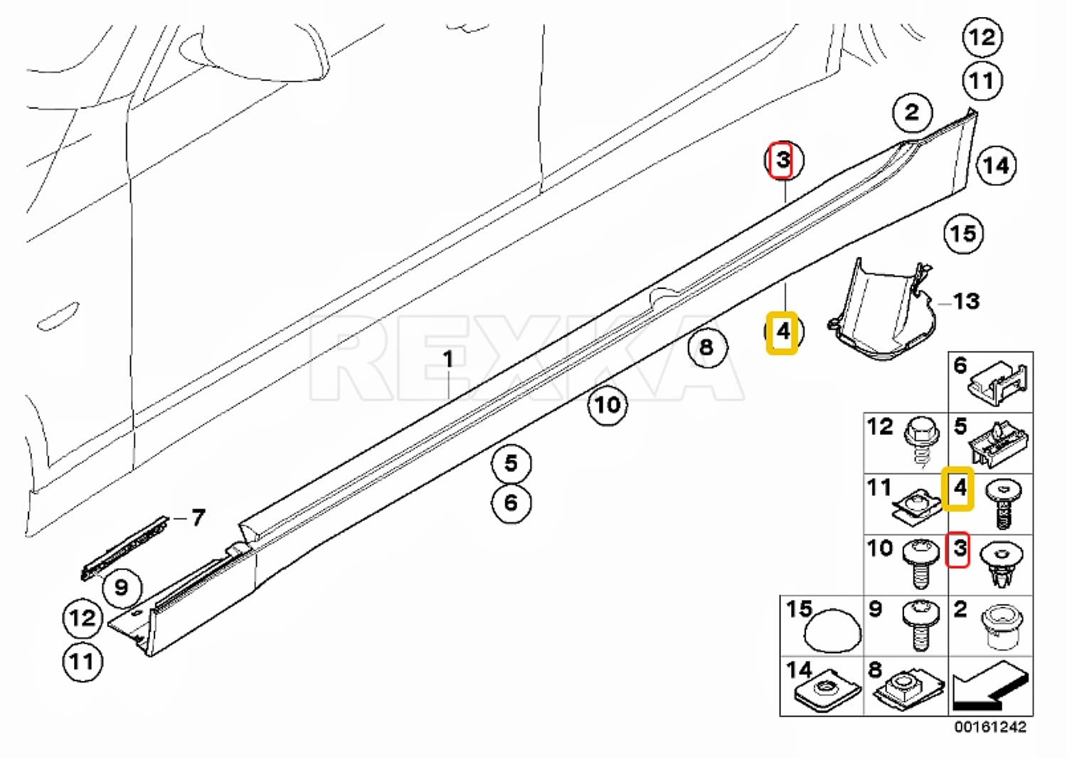 Amazon.com: Rexka 20 Sets Rocker Molding Pin & Clip for BMW E60 