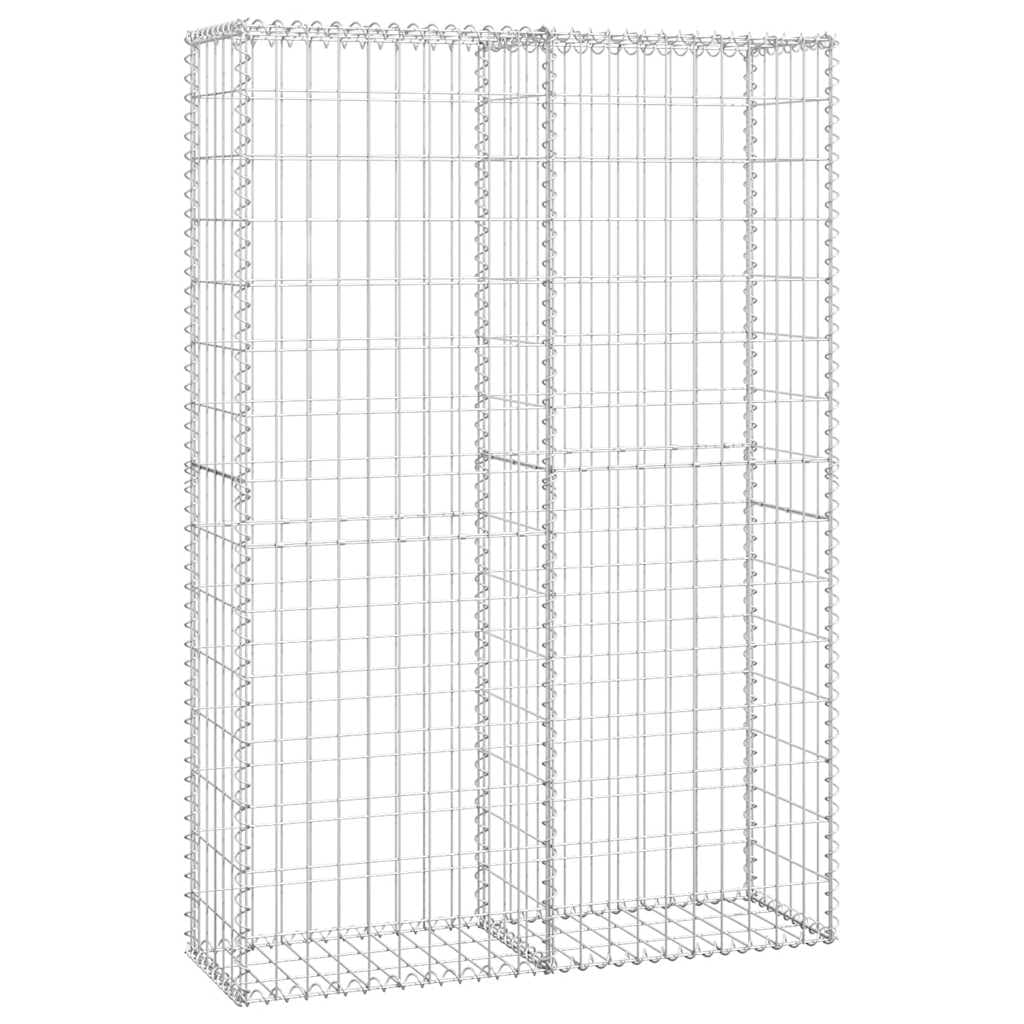 Vidaxl Silver Gabion Basket With Lid Galvanized Wire 150X100x30cm Retaining Wall