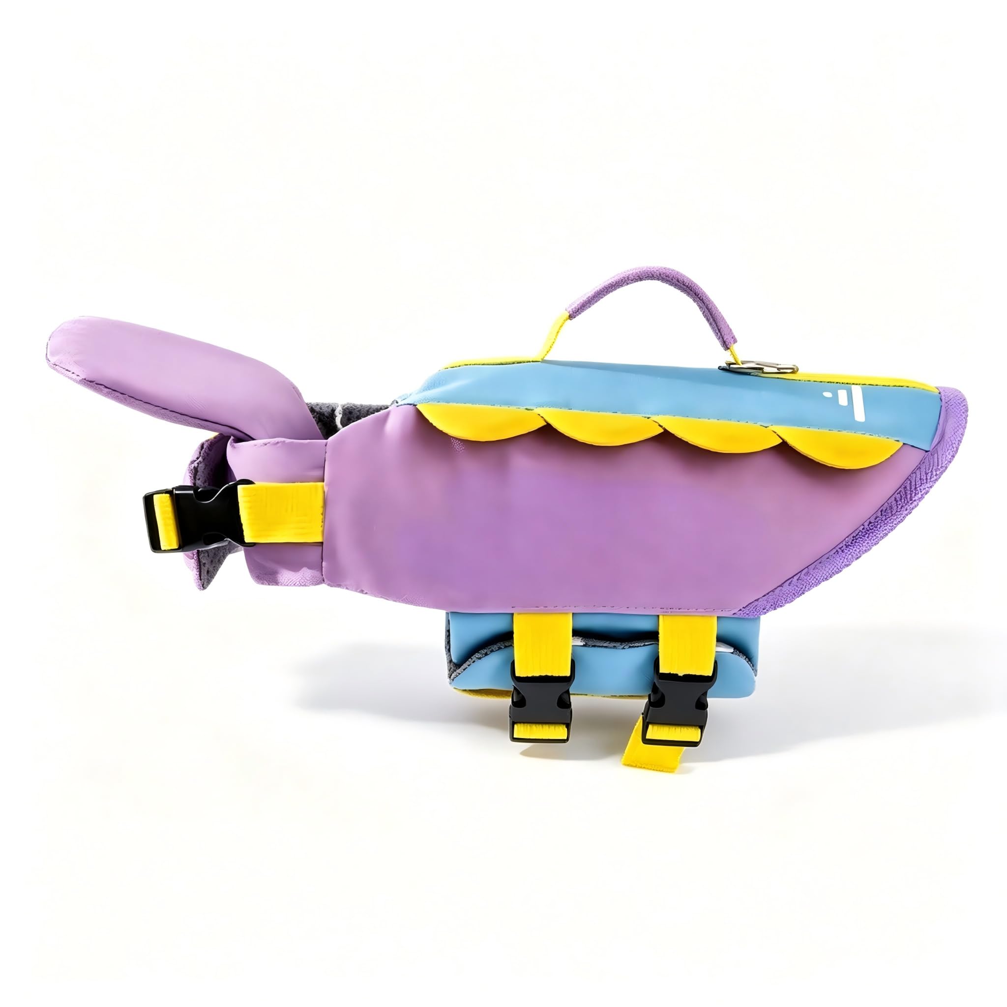 Dog Life Jacket for Swimming, Bee Buoyancy Aid with Rescue Handle，Purple