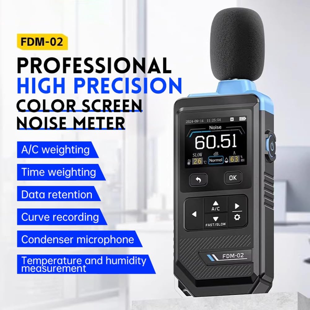 Probador portátil de nivel de presión sonora 315Hz-85KHz, lector de decibelios digital alto con bolsa de almacenamiento