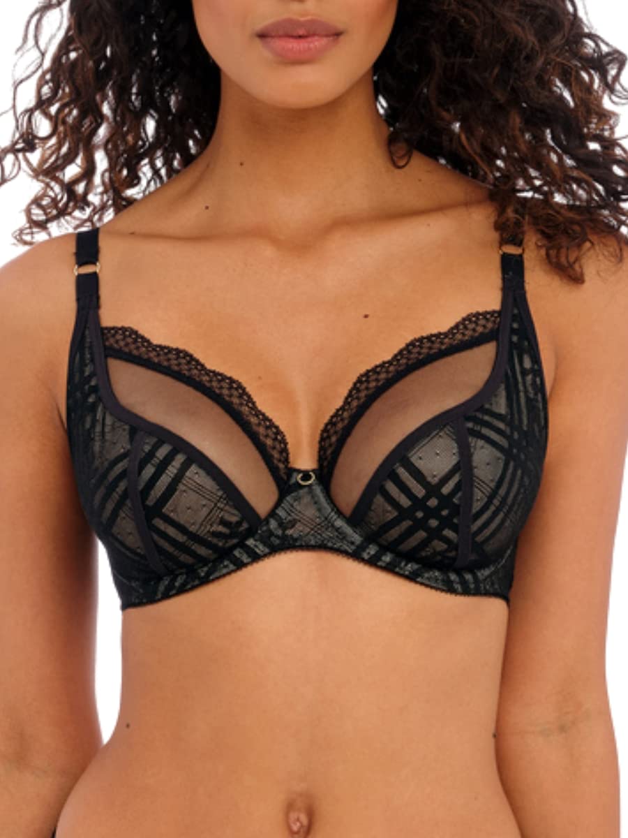 Freya Women's Fatale Underwire Plunge Bra, Noir, 34DD
