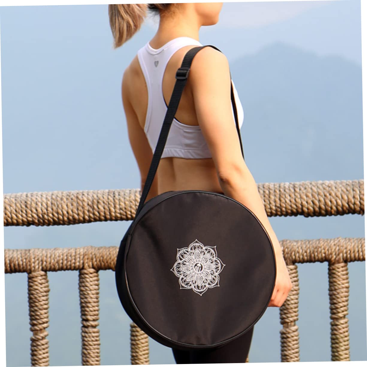 Yardwe 2stücke Doppeltaschen Für Yoga-räder Große Tragekapazität Für Yogamatten Blöcke Und Handtücher Für Fitness Und Reisen Robuste Aufbewahrungstasche Mit Doppeltem