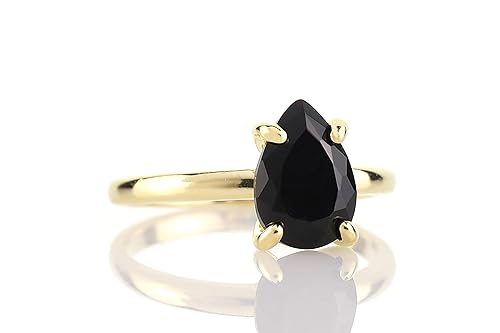 Miniatura 3 de Onyx Ring Jewelry - Black Onyx Rings for Women in 14k Gold - Artisanal 14kt Gold Rings for Women - Handmade Jewelry