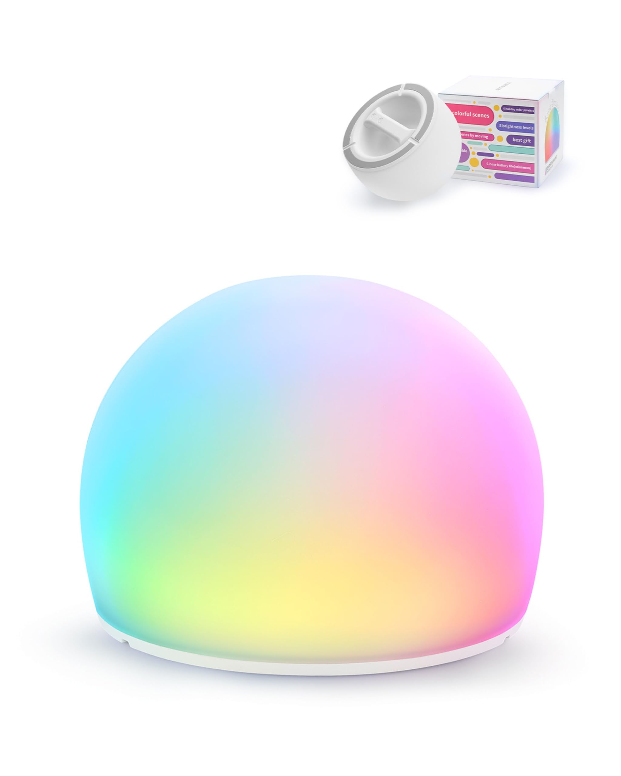 Luz nocturna para bebé, toque para cambiar de color, 29 escenas preestablecidas, luz de estado de ánimo, regulable en silicona bla