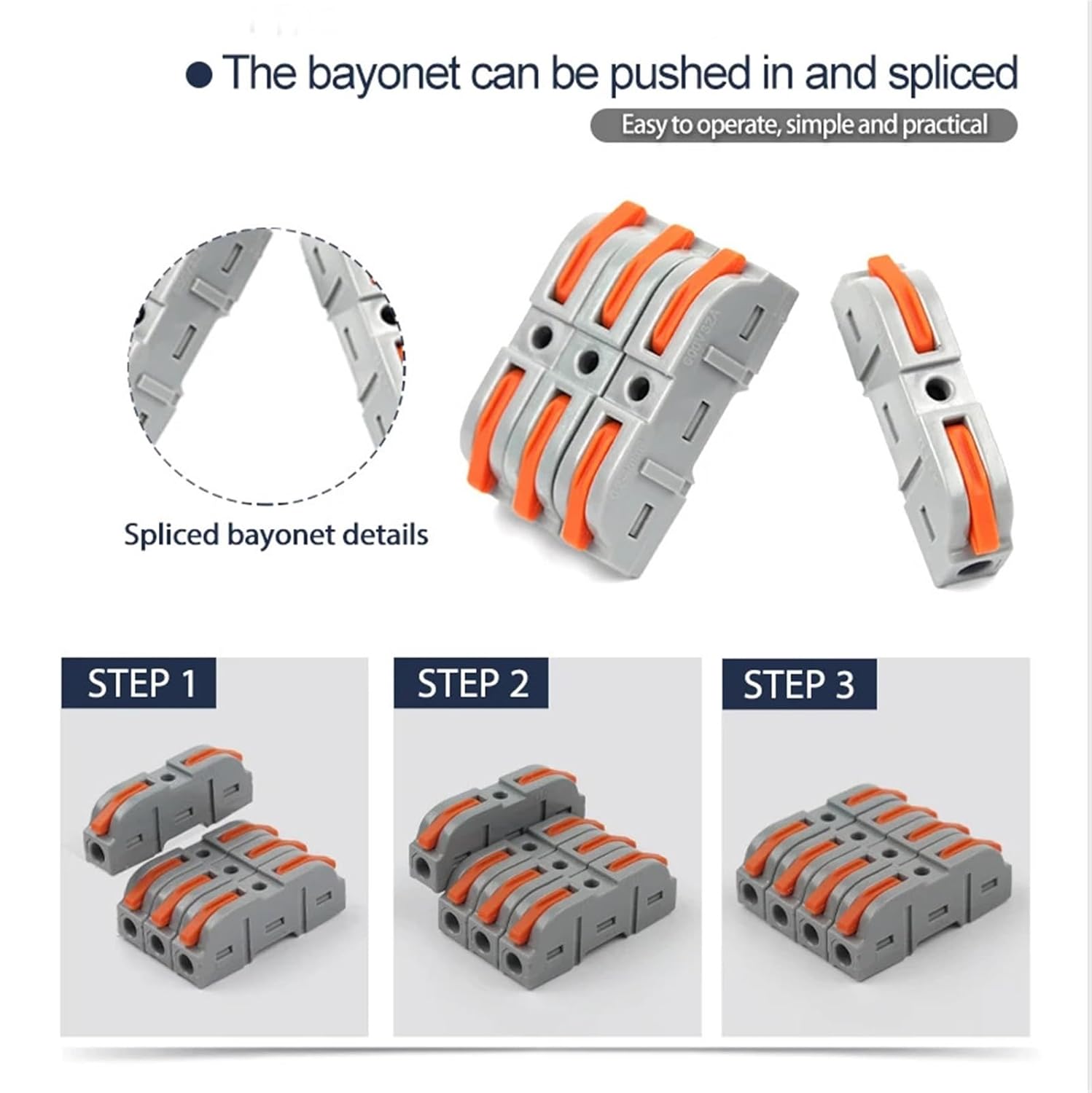 Quick Multi-Circuit Splicing Butt Wire Connector Terminal Block Compact Electrical Connectors Home Junction Box 222 223 34Pcs(34PCS with Box)