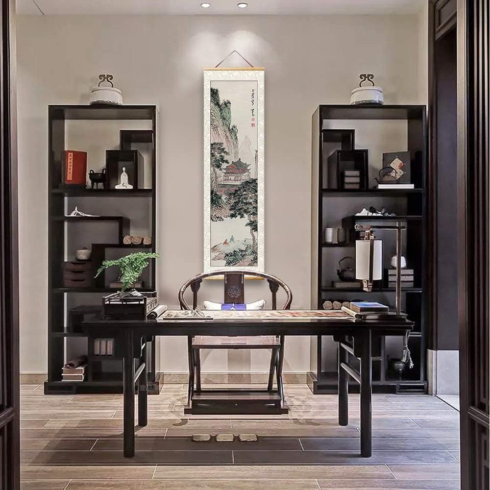 Chinesische Kunst-Wandrolle, hängende Malerei, Rolle, orientalisches Dekor, chinesisches Rollbild, Wandrolle, japanische Wandkunst, chinesische Malerei, Feng Shui, japanische Wandrolle, Dekoration for