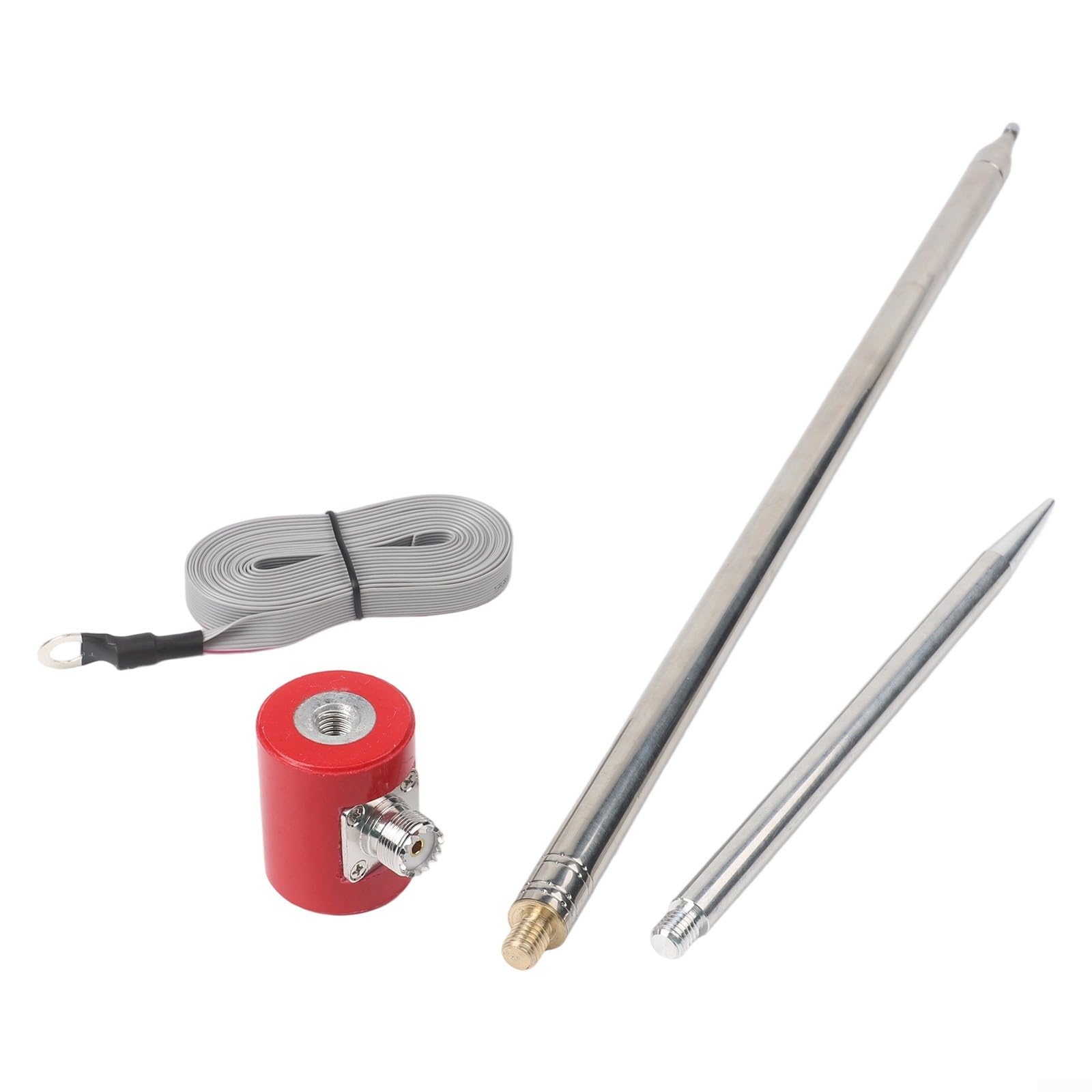 Antenna Hf in acciaio inox per radio Usdx Qrp, frusta ad alta frequenza da 14 MHz a 30 MHz, 300 W continua e 600 W, design telescopico da 5 metri per segnale forte, finitura rossa per uso esterno (1