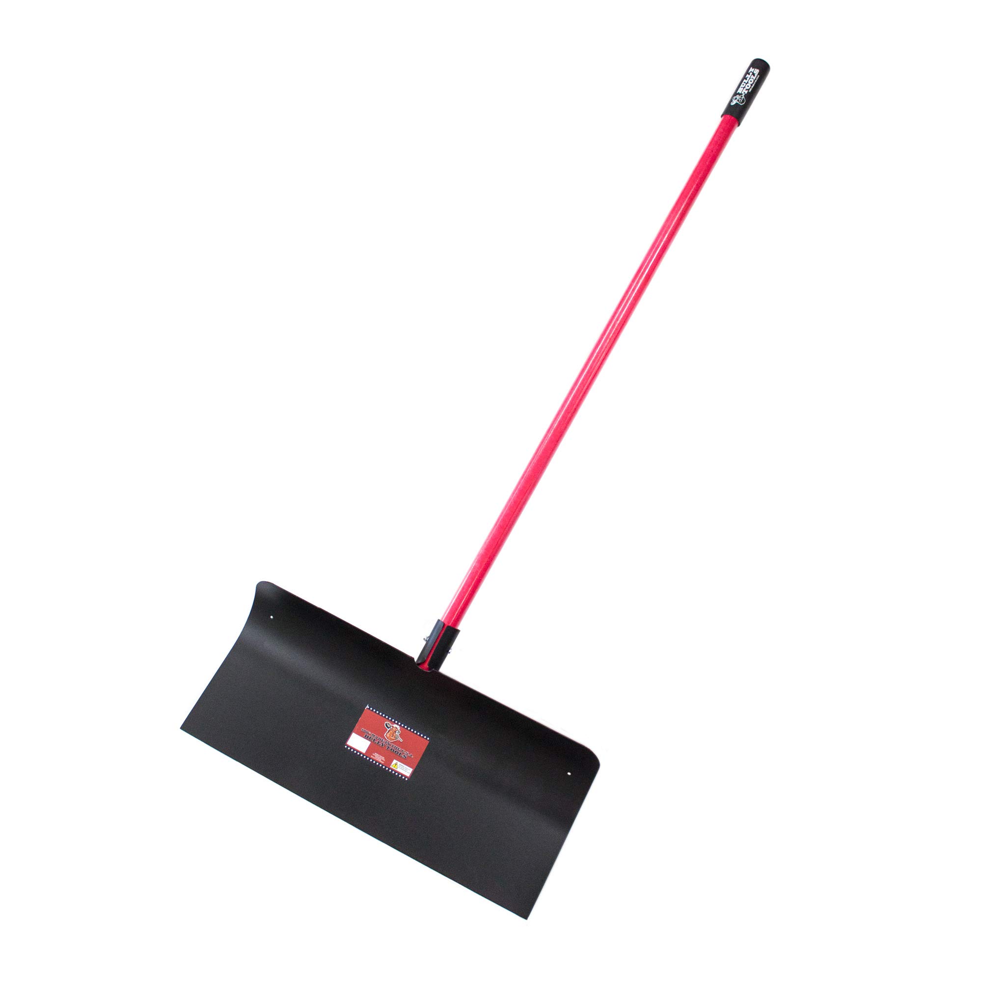 Bully Tools Steel Snow Pusher – 16-Gauge Heavy Duty Wide Snow Shovel for Walkways & Driveway Clearing with Steel Head & Long Fiberglass Handle, Lightweight Winter Tool – 100% Made in The USA, 24-Inch