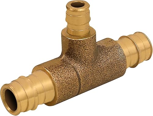 Midline Valve S1228 Monoflow Tee Pipe Fitting para aplicaciones de calefacción hidrónico 34 pulg. x 12 pulg. Conexiones Pex Latón