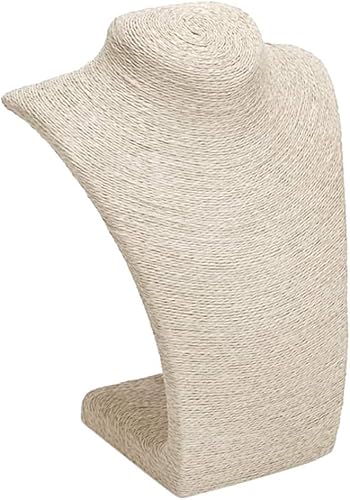 Espositore per collane, busto, manichino per gioielli, con ciondolo a catena, per girocolli da appendere, ciondoli (beige, S)