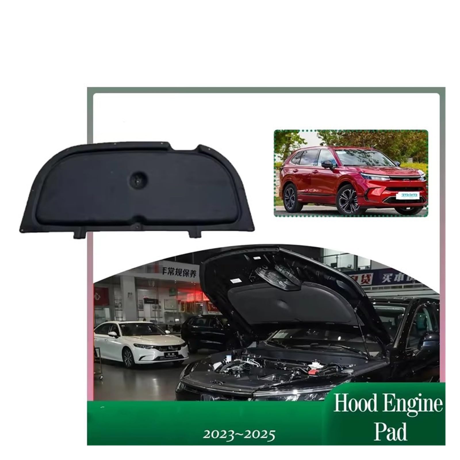 Para CR-V para CRV 6 para Breeze PHEV RS 2023~2026 Alfombrilla insonorizante para el capó del coche, alfombrilla aislante calor motor Tablero aislamiento acústico térmico para coche