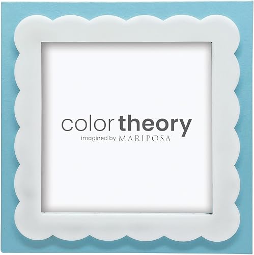 MARIPOSA SKY BLUE WITH WHITE SCALLOPED ACRYLIC BORDER 4X4 FRAME | BLUE | BRILLAN