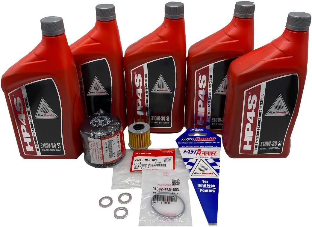 OEM Synthetic 10W30 HP4S Oil Change Kit Compatible with Honda Goldwing 1800 GL1800 DCT Dual Clutch Transmission