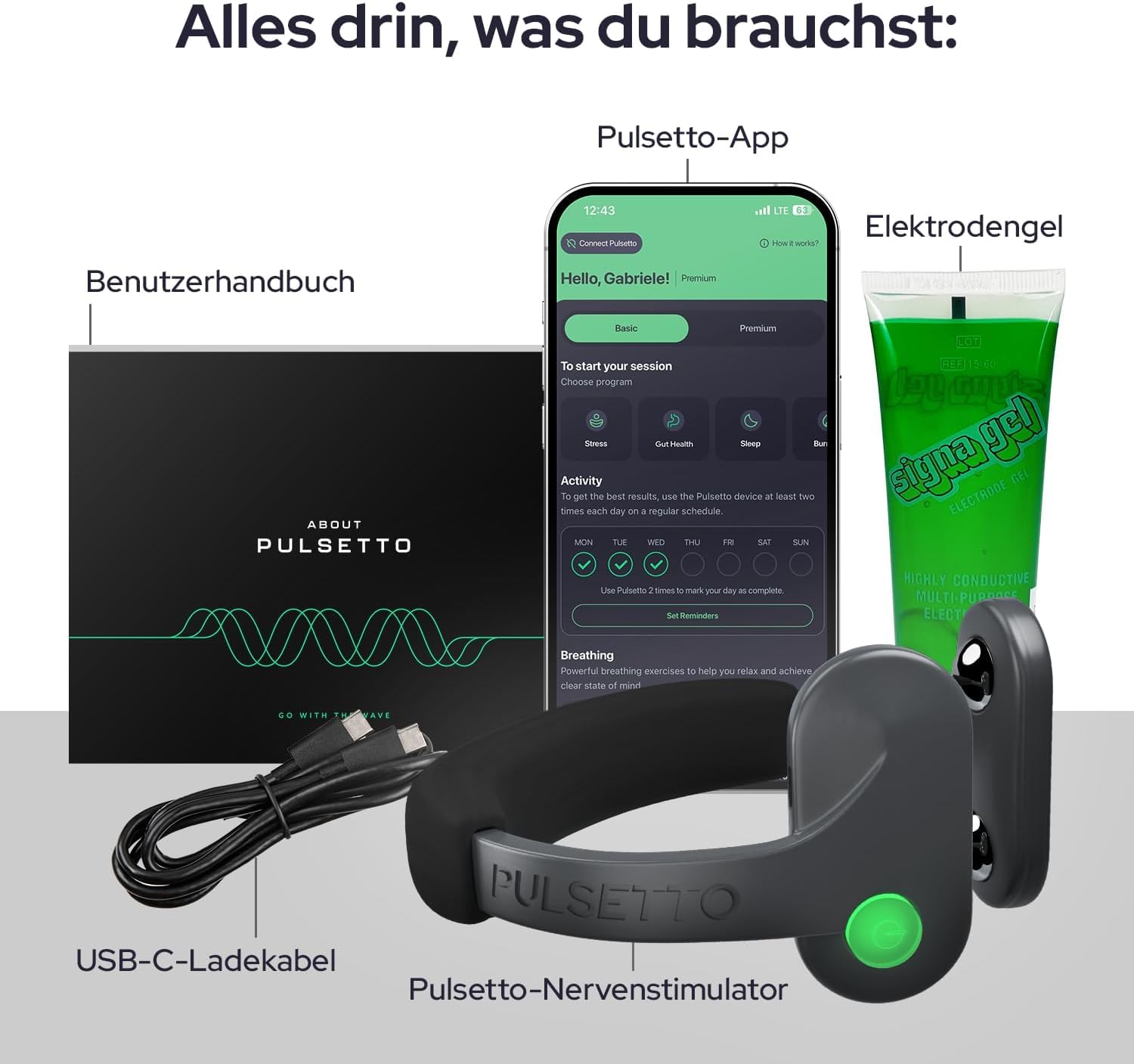 Pulsetto Vagus Nerve Stimulator for Better Sleep & Stress Relief - Patented Neuro Sleep Aid Device - Personalized Relaxation Wearable for Burnout, Recovery, Rejuvenation and Long-Term Wellness