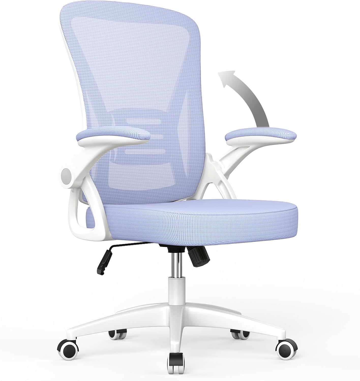 naspaluro Office Chair with Back Support (Without Headrest, Purple & White)