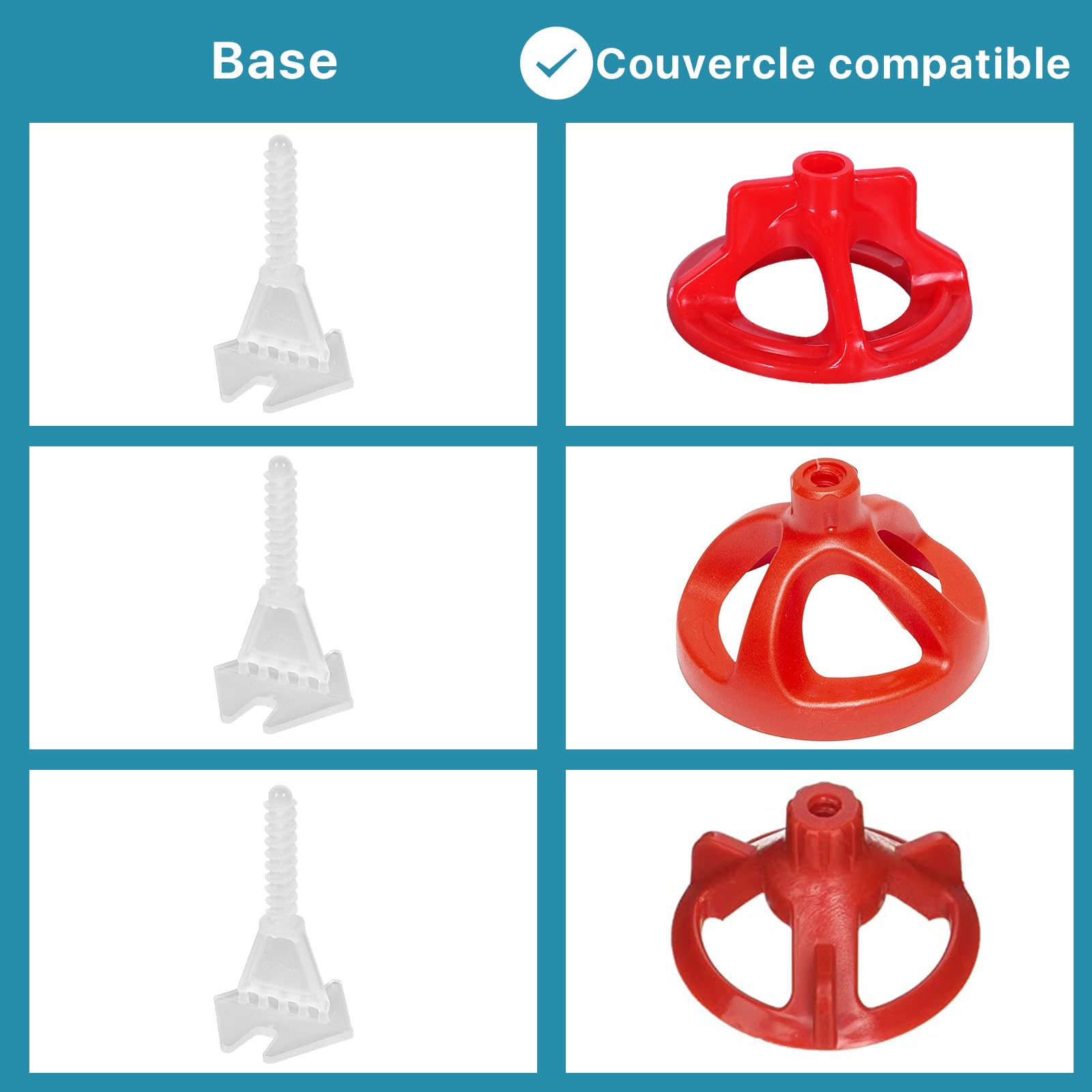 Set professionale di livellamento piastrelle 500base, distanziatori anti-scivolo per piastrelle da parete e bagno, 3mm (1/8”) strumenti di allineamento e spaziatura di precisione (3mm)