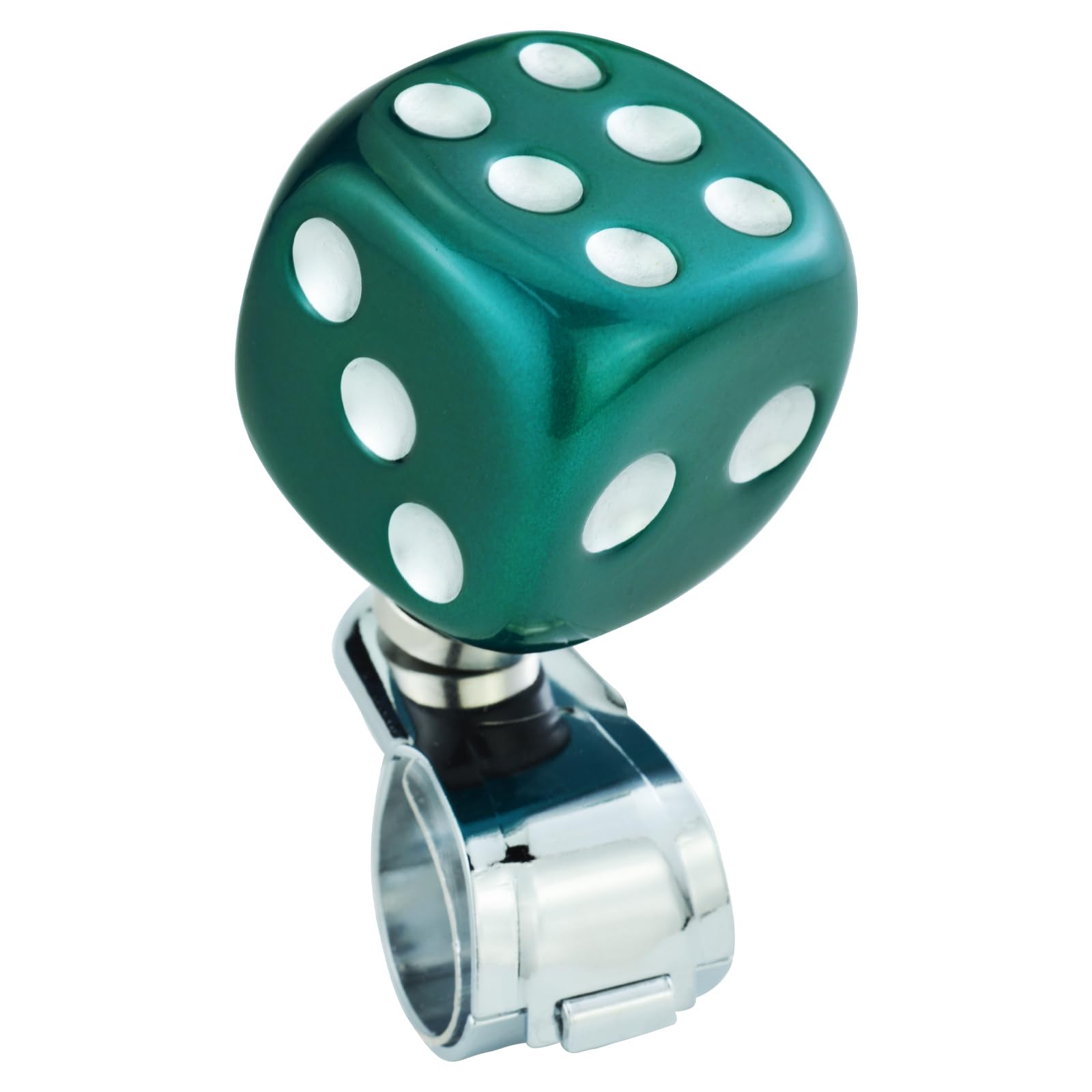 Temzzer Dice Shape Steering Wheel Assist Knob Resin Car Turning Wheel Suicide Spinner for Most Manual Automotive Tractors (Metallic Blue)