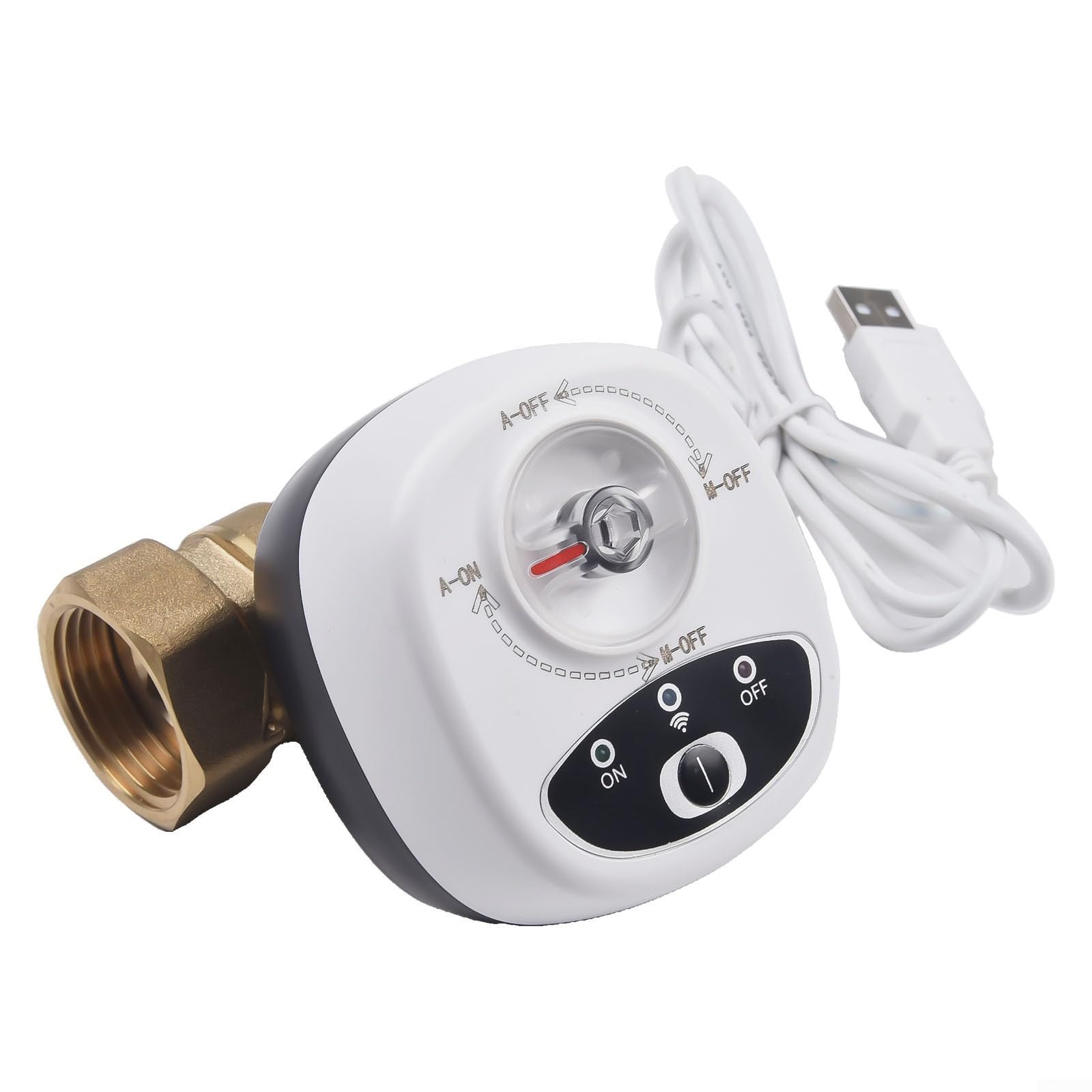 Válvula de bola eléctrica inalámbrica, Válvula de agua WiFi inteligente, Control inalámbrico de agua y gas válvula de cierre para tuberías DN15/20/25, temporizador y alarma (-EU-DN25)